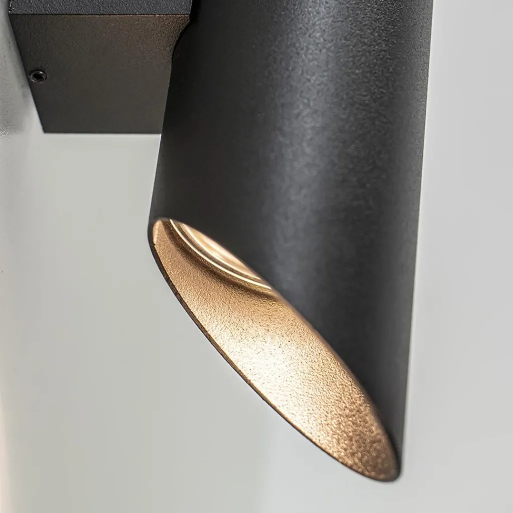 Straluma Wandlamp koker smal up+down zwart> Woonkamerlampen|Slaapkamerlampen