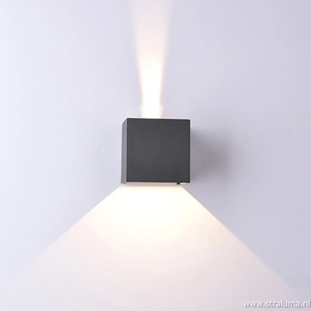Straluma Wandlamp kubus buiten antraciet IP54> Wandlampen|Buitenlampen