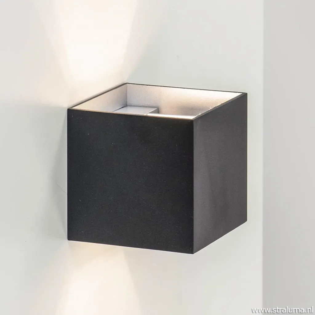 Straluma Wandlamp kubus verst. zwart/grijs ex.g9> Woonkamerlampen|Slaapkamerlampen