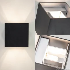Straluma Wandlamp kubus verst. zwart/grijs ex.g9><noscript><img width=