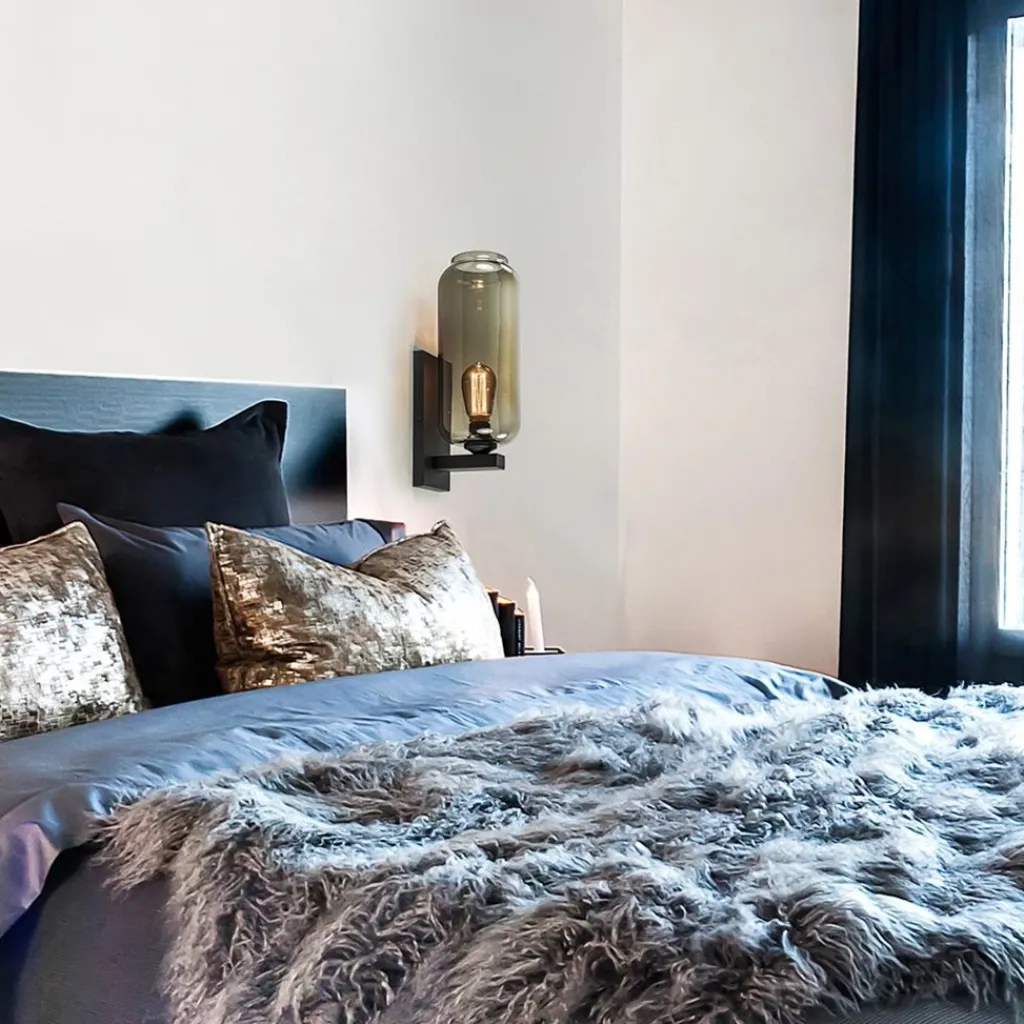 Straluma Wandlamp Lett zwart + smoke glas> Wandlampen|Design Verlichting