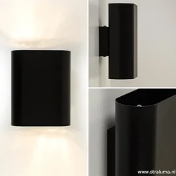 Straluma Wandlamp ovaal zwart 2xe14><noscript><img width=