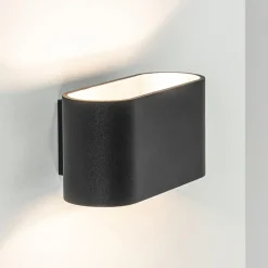 Straluma Wandlamp ovaal zwart/zilver g9> Woonkamerlampen|Slaapkamerlampen