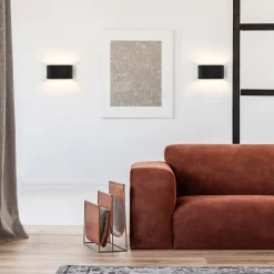 Straluma Wandlamp ovaal zwart/zilver g9><noscript><img width=