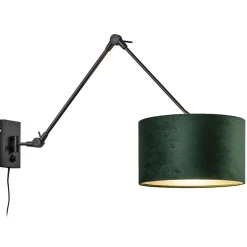 Straluma Wandlamp Prestige Chic zwart/kap groen> Schemerlampen|Woonkamerlampen