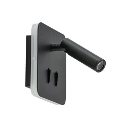 Straluma Wandlamp zwart leesspot + indirect lich> Wandlampen|Bedlampjes