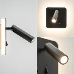 Straluma Wandlamp zwart leesspot + indirect lich><noscript><img width=