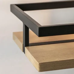 Straluma Wandlamp/wandrek zwart met houten planken><noscript><img width=