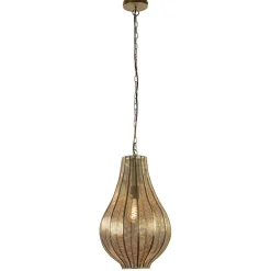 Straluma XL Light & Living druppel hanglamp goud oosters Micha> Light and Living|Eetkamerverlichting