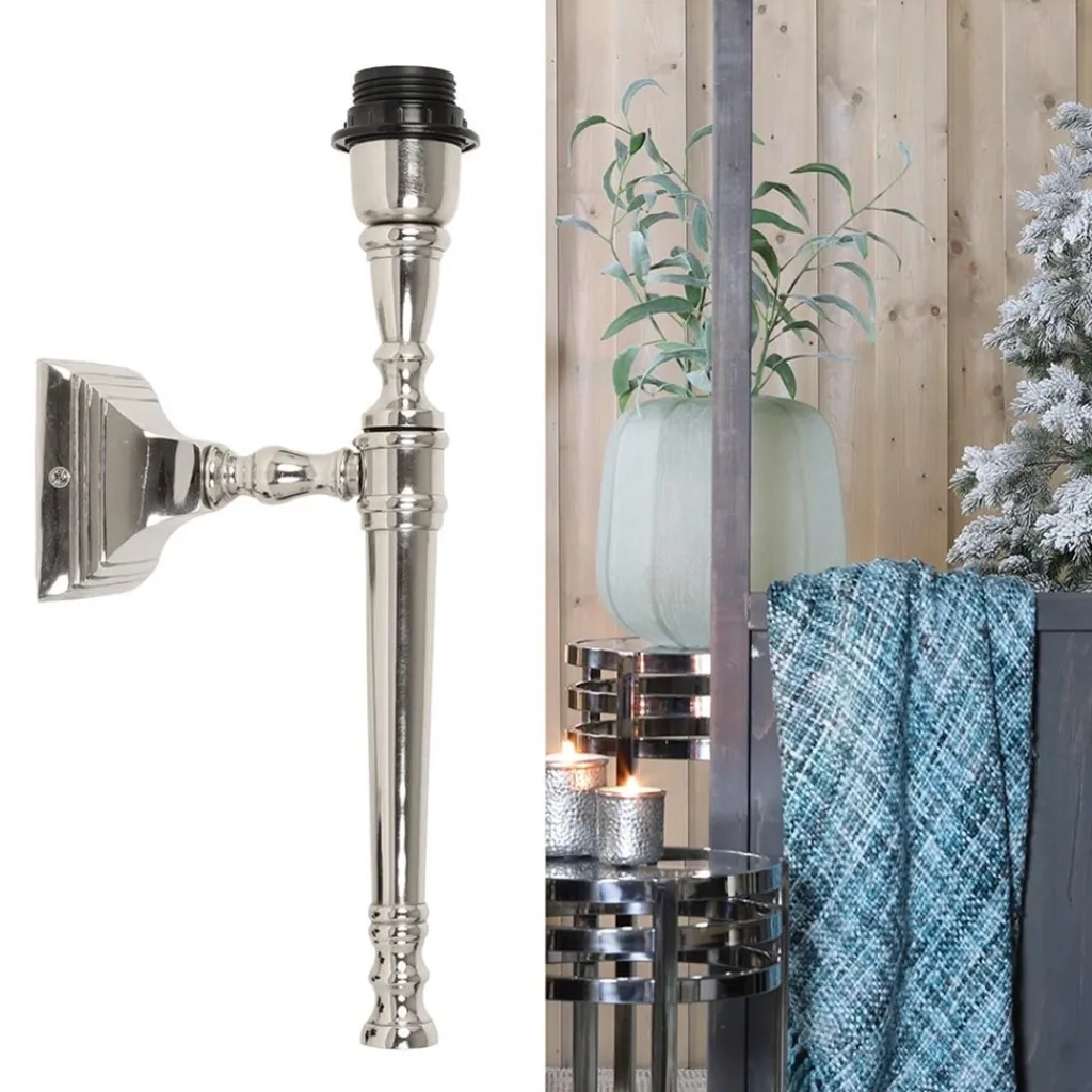 Straluma Zilveren wandlamp Delhi fakkel> Lampenvoeten|Light and Living