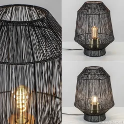 Straluma Zwart metalen tafellamp Vitora met brons><noscript><img width=