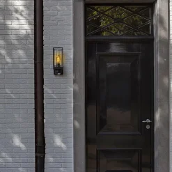 Straluma Zwarte buitenlamp rechthoek met glas en camera><noscript><img width=