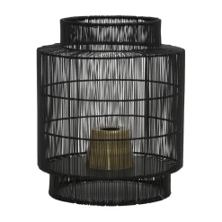 Straluma Zwarte draad tafellamp met brons> Draadlampen|Light and Living