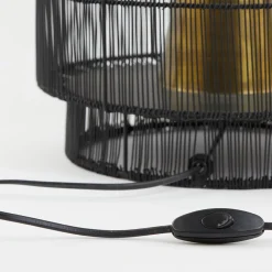 Straluma Zwarte draad tafellamp met brons><noscript><img width=