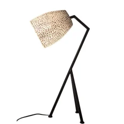 Straluma Zwarte driepoot tafellamp met witte schelpenkap><noscript><img width=