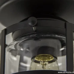 Straluma Zwarte Kooi- plafondlamp met glas><noscript><img width=