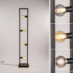 Straluma Zwarte metalen vloerlamp open frame><noscript><img width=