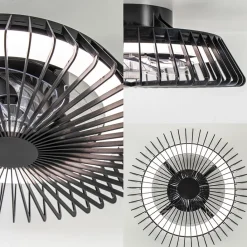 Straluma Zwarte plafondventilator mini met dimbaar LED><noscript><img width=