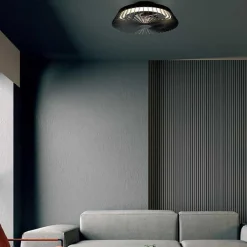 Straluma Zwarte plafondventilator mini met dimbaar LED><noscript><img width=