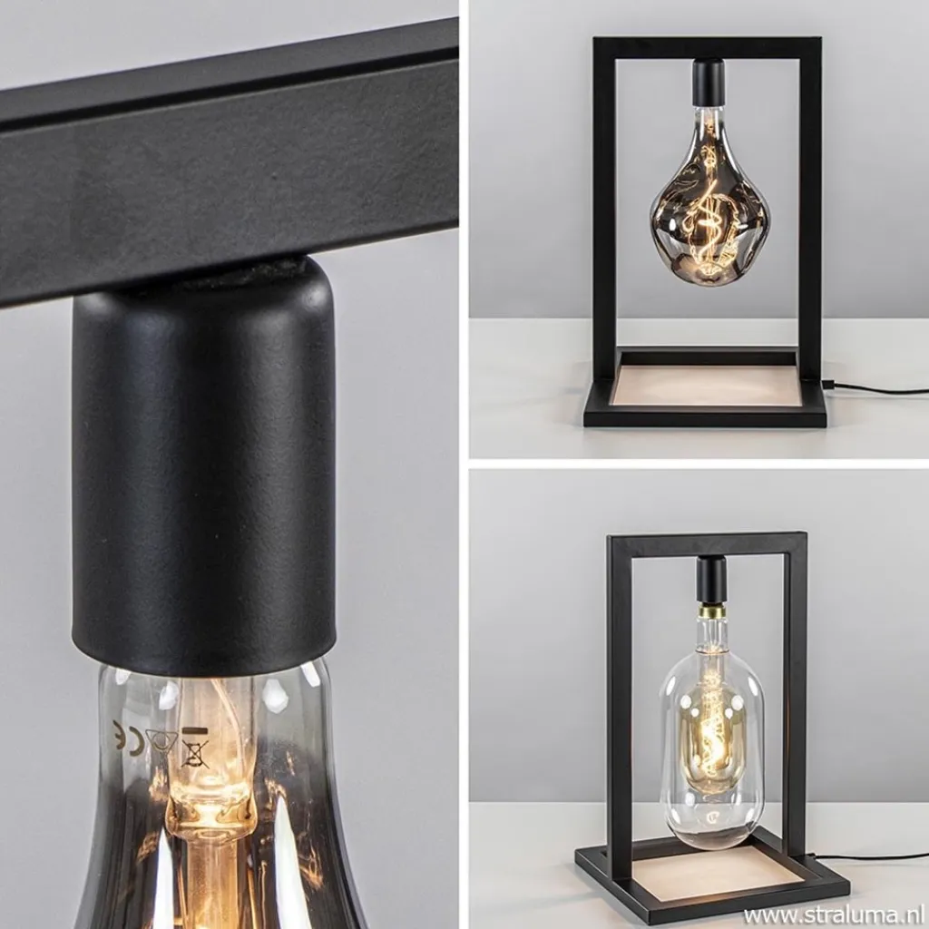 Straluma Zwarte tafellamp frame excl. lichtbron> Woonkamerlampen|Halverlichting