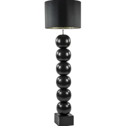 Straluma Zwarte vloerlamp bollen met zwarte ronde kap> Vloerlampen|Schemerlampen