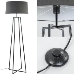 Straluma Zwarte vloerlamp modern frame excl. kap><noscript><img width=