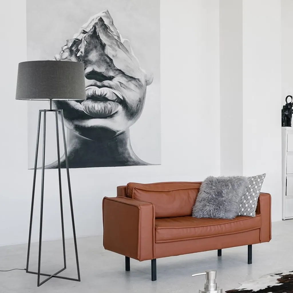 Straluma Zwarte vloerlamp modern frame excl. kap> Lampenvoeten|Schemerlampen