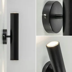 Straluma Zwarte wandlamp up+down cilinder GU10><noscript><img width=